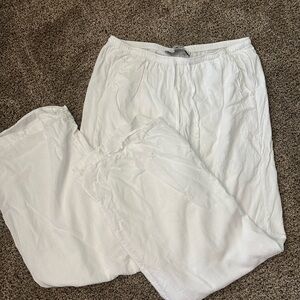 Hollister Adjustable-Rise Wide Leg Pants - White Small Longs
